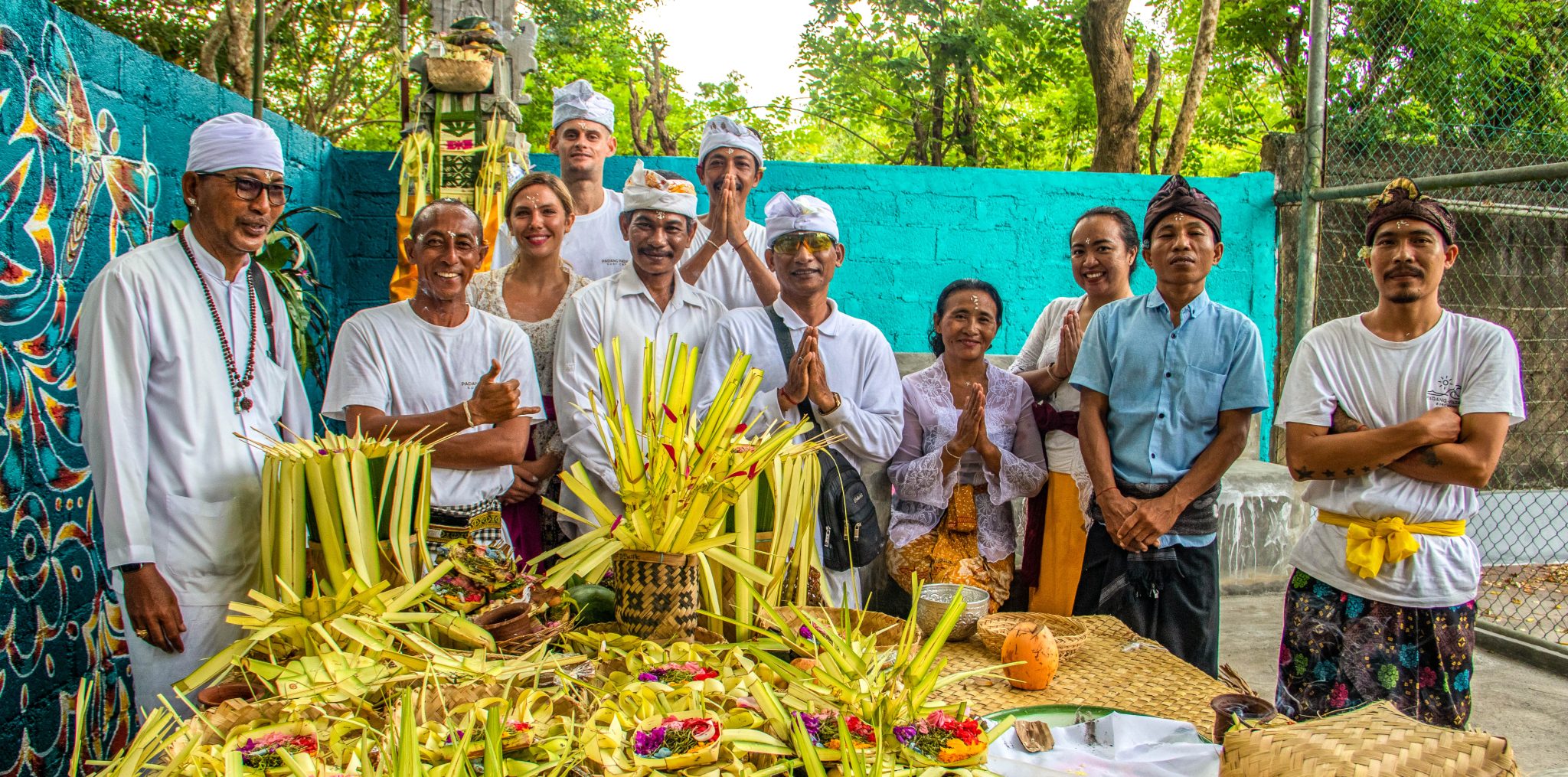 Padang Padang Surf Camp staff at a ceremony