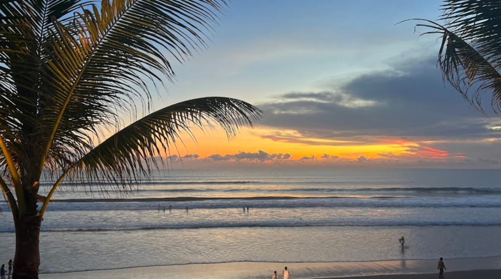 Sunset overlooking Seminyak surf